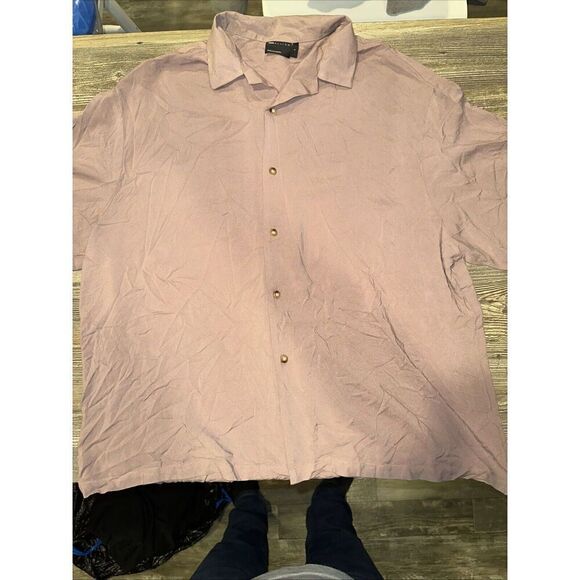 ASOS Design Men's Short Sleeve Dress Shirt Brown Size Large. NWOT. 16 - Picture 1 of 9